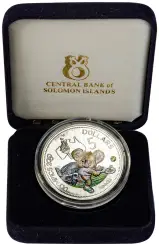 2000 Silver Proof $5 coin Tennis Olympic Games with Cert and Box - Solomon Islands - Pre-Owned reverse display