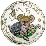 2000 Solomon Islands 'Tennis Olympic Games' $5 Silver Proof coin - Pre-Owned