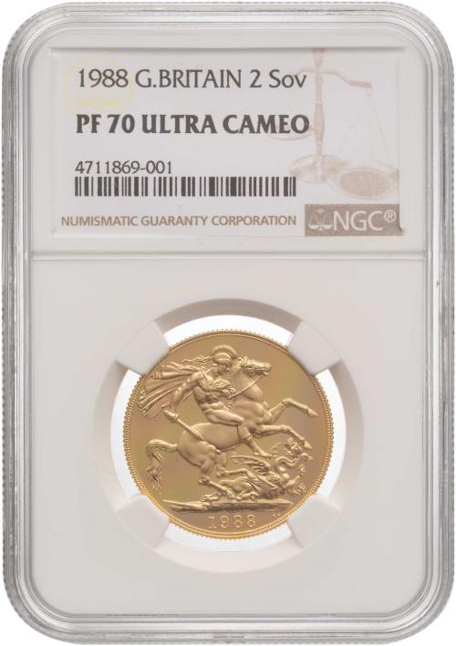 1988 Double Sovereign Gold Proof Coin NGC PF70 | Chards