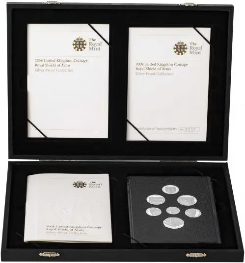 2008 Silver Proof Annual Shield of Arms Coin Sets United Kingdom in box