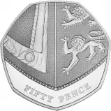 2008 Silver Proof Annual Shield of Arms Coin Sets United Kingdom 50pence reverse