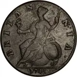 1745 George II Copper Graded Halfpenny