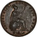 1857 Victoria Copper Graded Halfpenny