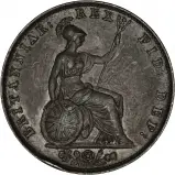 1834 Copper Graded William IV Halfpenny