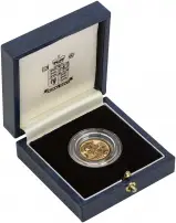 1993 Gold Proof Half Sovereign Elizabeth II  Coin Single United Kingdom side view
