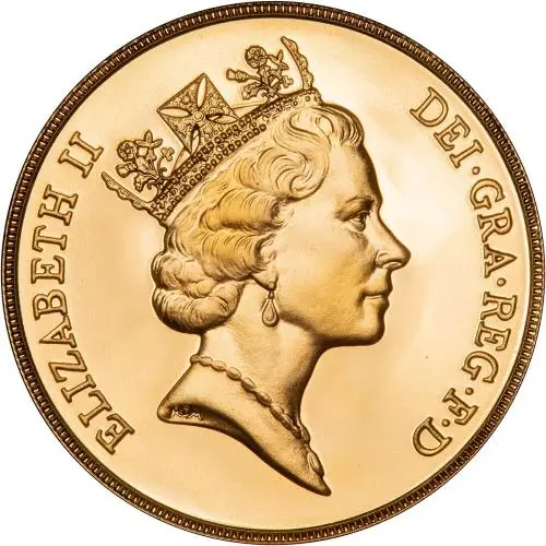 1987 3-Coin Gold Proof Sovereign Set Obverse