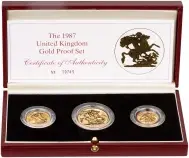 1987 3-Coin Gold Proof Sovereign Set