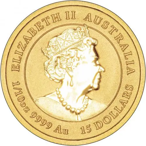 Obverse 2020 Year of the Mouse Perth Mint Lunar 0.1 oz Gold Bullion Coin