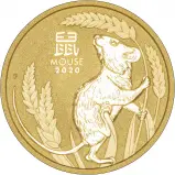 2020 Year of the Mouse Perth Mint Lunar 0.1 oz Gold Bullion Coin