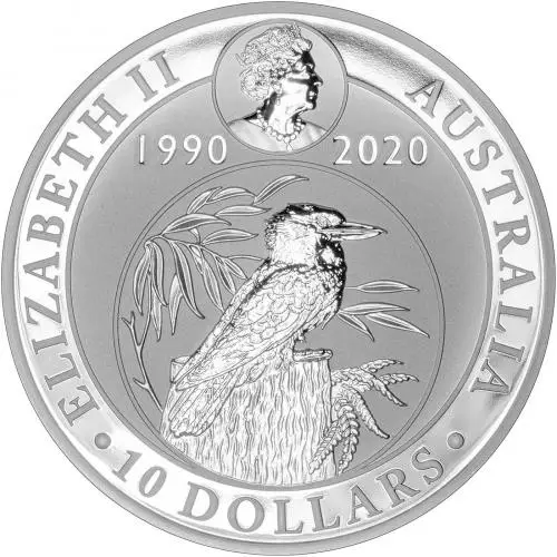 2020 Kookaburra 10 oz Silver Perth Mint Bullion Coin obverse