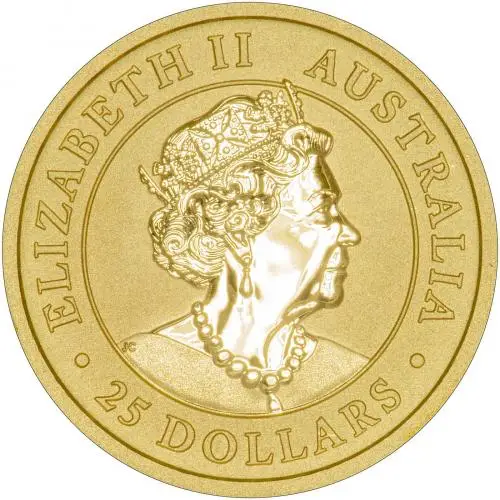 Obverse 2020 Kangaroo Nugget 0.25 oz Gold Perth Mint Bullion Coin	