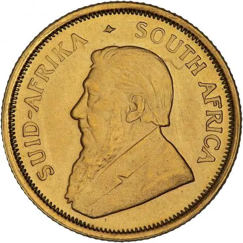 1990 Gold Bullion Ungraded 0.1 Ounce Krugerrand Coin reverse obverse