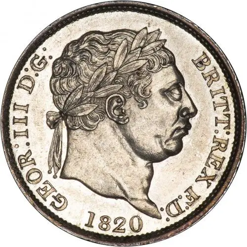 Obverse 1820 George III Graded Silver Shilling