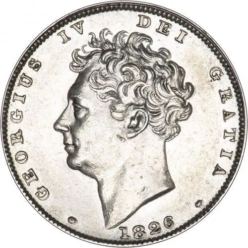 1826 Silver Sixpence George IV Bare Head Portrait William Wyon The Royal Mint 