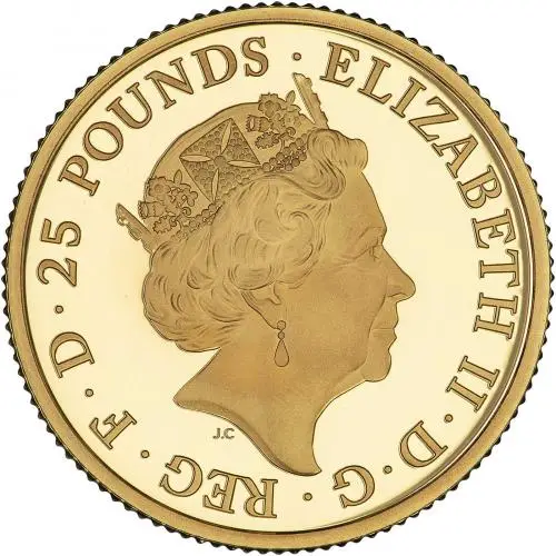 2018 Gold Proof 0.25 Ounce Queen's Beasts Red Dragon of Wales  Coin Single United Kingdom The Royal Mint obverse