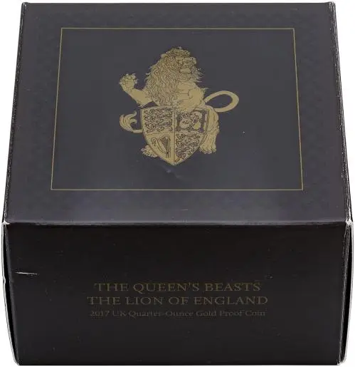 Presentation Box 2017 0.25 oz Gold Proof Queen's Beasts Lion of England Damaged Cardboard Box