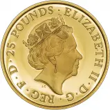 Obverse of 2017 0.25 oz Gold Proof Queen's Beasts Lion of England 