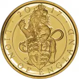 Reverse of 2017 0.25 oz Gold Proof Queen's Beasts Lion of England 