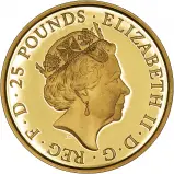 Obverse of 2017 0.25 oz Gold Proof Queen's Beasts Unicorn of Scotland