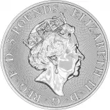 Obverse of 2020 2 oz Silver Coin Queen's Beasts Lion of Mortimer Bullion