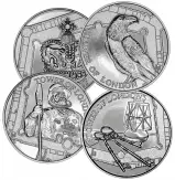 Reverse of 2019 B.U £5 The Tower of London - 4 Coin Bundle