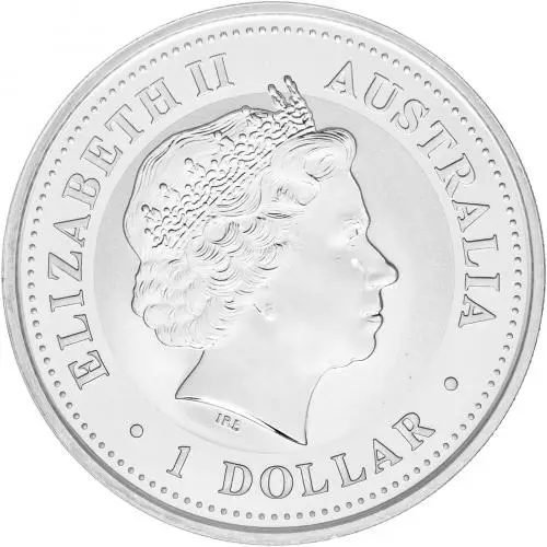 2005 Silver Bullion Ungraded 1 Ounce Lunar Year of the Rooster Coin Single Australia Perth Mint obverse