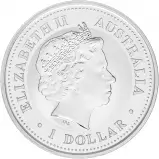 2005 Silver Bullion Ungraded 1 Ounce Lunar Year of the Rooster Coin Single Australia Perth Mint obverse