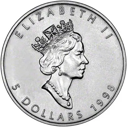 1998 1 oz Silver Coin Maple Bullion 25191