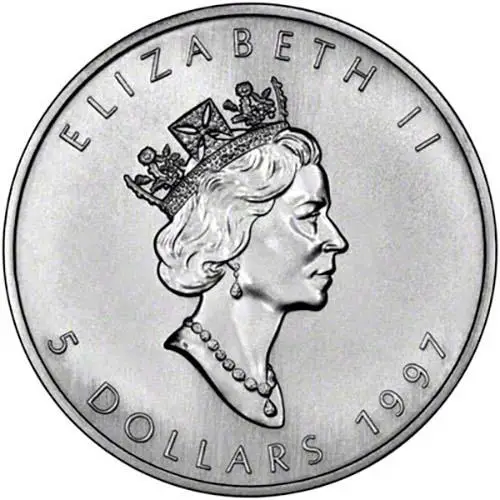1997 1 oz Silver Coin Maple Bullion 23582