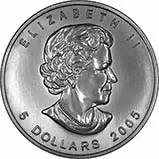 2005 1 oz Silver Coin Maple Bullion 20426