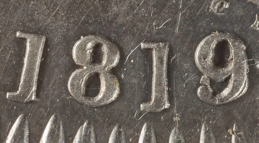 1819 stamped as an overdate Crown George III