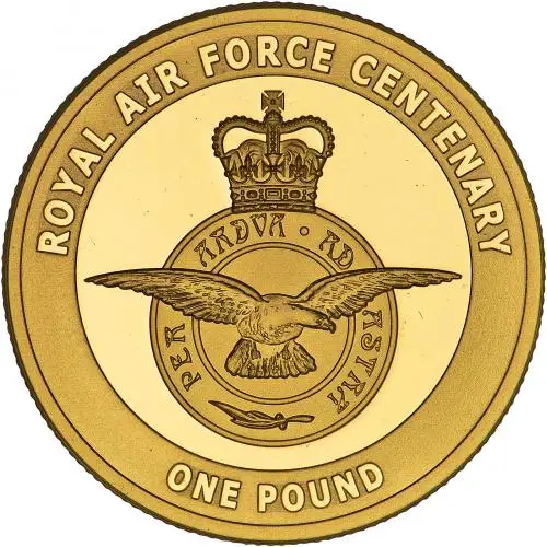 2018 Gold Proof RAF Centenary Badge £1  Coin With Box with Cert Guernsey The Royal Mint reverse