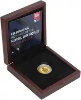 2018 Gold Proof RAF Centenary Badge £1  Coin With Box with Cert Guernsey The Royal Mint side view