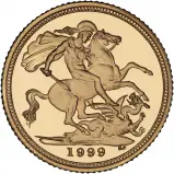1999 Gold Proof Half Sovereign Last Half Sovereign of 20th Century reverse