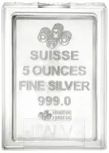 5 oz Silver PAMP Suisse "Lady Fortuna" Bullion Bar - Pre-Owned