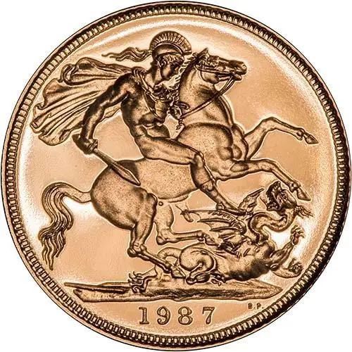 1987 Gold Full Sovereign Elizabeth II Proof 21073