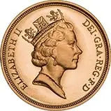 1991 Gold Full Sovereign Elizabeth II Proof Obverse