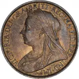 Obverse of 1900 Bronze Graded Victoria Old Head Penny