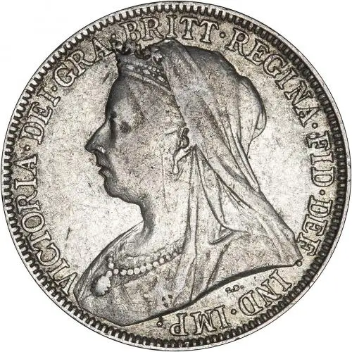1897 Victoria Old Head Silver Florin Coin Obverse aVF