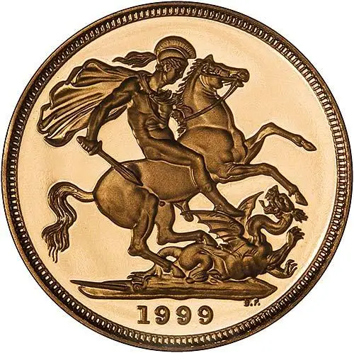 1999 Whole Coin Set Sovereign - 3 Coins Gold Proof Obverse