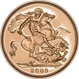 2003 Whole Coin Set Sovereign - 3 Coins Gold Proof Reverse