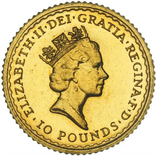 1987 Gold 0.1 oz Britannia Bullion Coin obverse