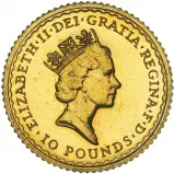 1987 Gold 0.1 oz Britannia Bullion Coin obverse