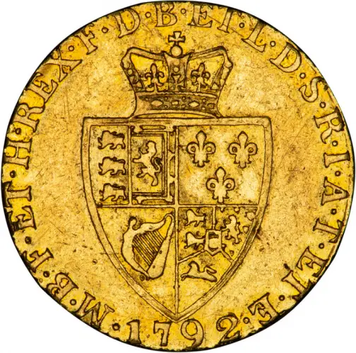 1792 Crowned Spade Shaped Shield Reverse Gold Guinea 