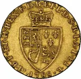 1788 Crowned Spade Shield Reverse of Gold Spade Guinea 