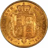 1887 Gold Half Sovereign Victoria Young Head Shield London