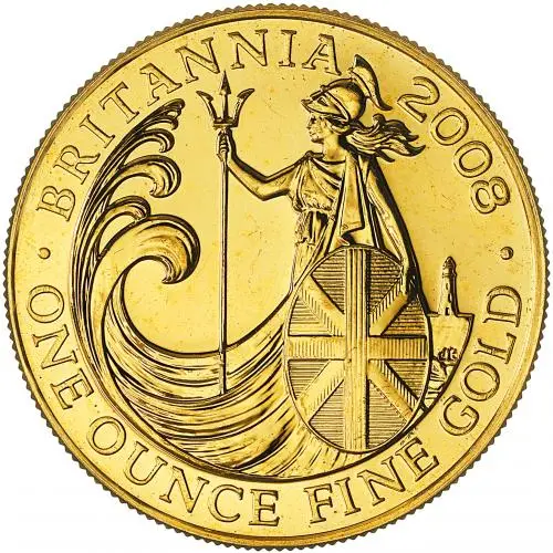 2008 1 oz Gold Britannia Bullion Coin reverse