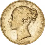 1842 Gold Full Sovereign Queen Victoria Young Portrait Head Shield Obverse gFair