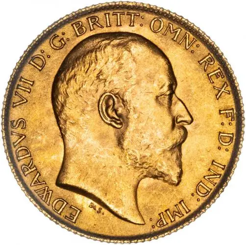 1907 Gold Half Sovereign Edward VII London aEF gVF  obverse1