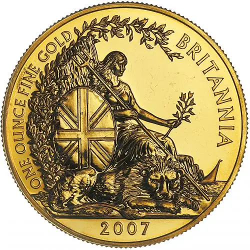 2007 1 oz Gold Britannia Bullion Coin reverse1